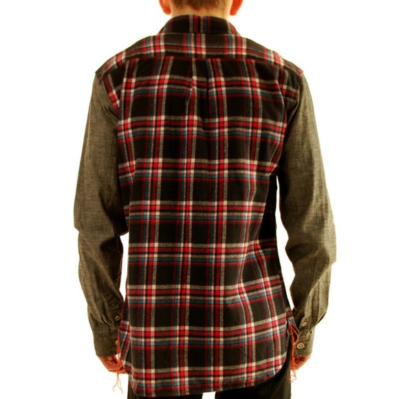 Prps Goods & Co Blue Plaid Button Down Shirt sz L - Picture 5 of 8